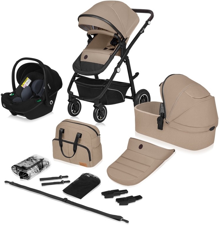 Lionelo - Kombinovaný kočárek 3v1 BIANKA Beige Sand