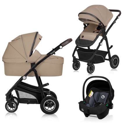 Lionelo - Kombinovaný kočárek 3v1 BIANKA Beige Sand