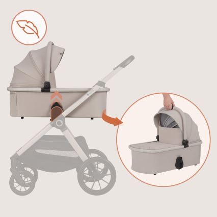 Lionelo - Kombinovaný kočárek 3v1 LAYLA Beige Sand