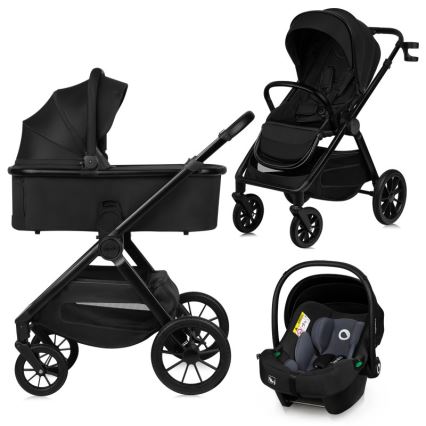 Lionelo - Kombinovaný kočárek 3v1 LAYLA Black Onyx