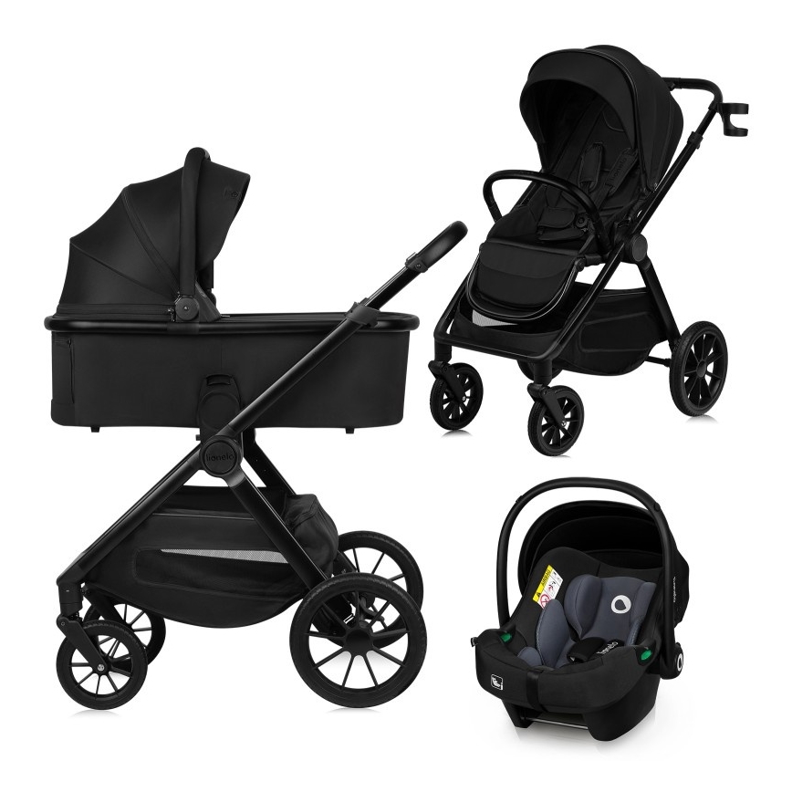Lionelo - Kombinovaný kočárek 3v1 LAYLA Black Onyx