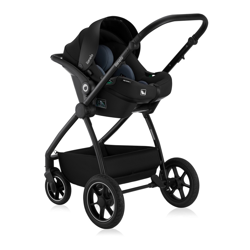 Lionelo - Kombinovaný kočárek 3v1 MERIL Black Onyx
