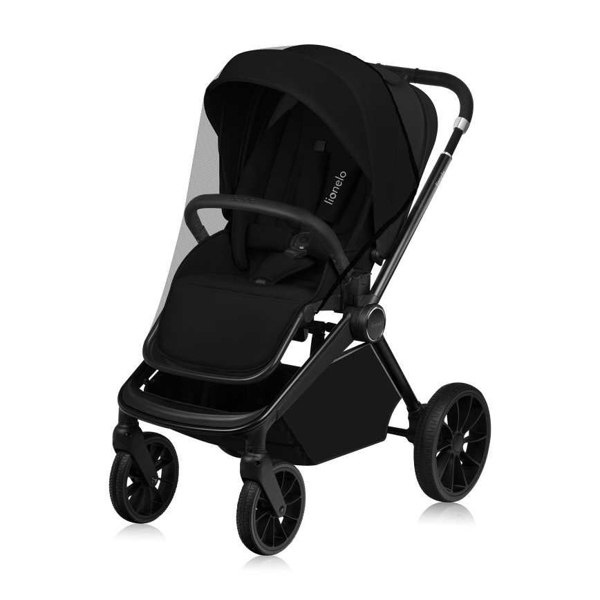 Lionelo - Kombinovaný kočárek 3v1 MIKA PLUS Black Onyx