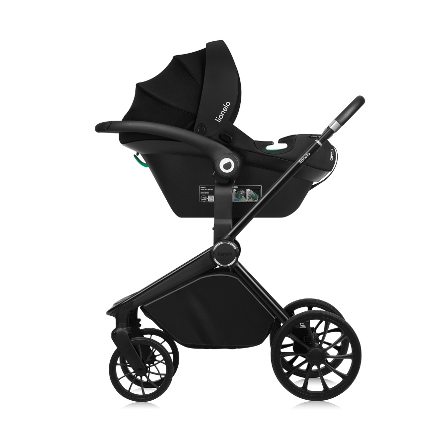 Lionelo - Kombinovaný kočárek 3v1 MIKA PLUS Black Onyx