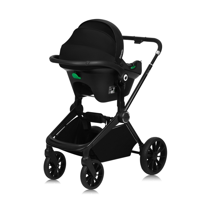 Lionelo - Kombinovaný kočárek 3v1 MIKA PLUS Black Onyx