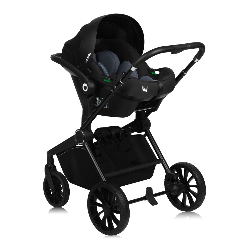 Lionelo - Kombinovaný kočárek 3v1 MIKA PLUS Black Onyx