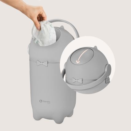 Lionelo - Koš na pleny PUREBIN 10 l Grey