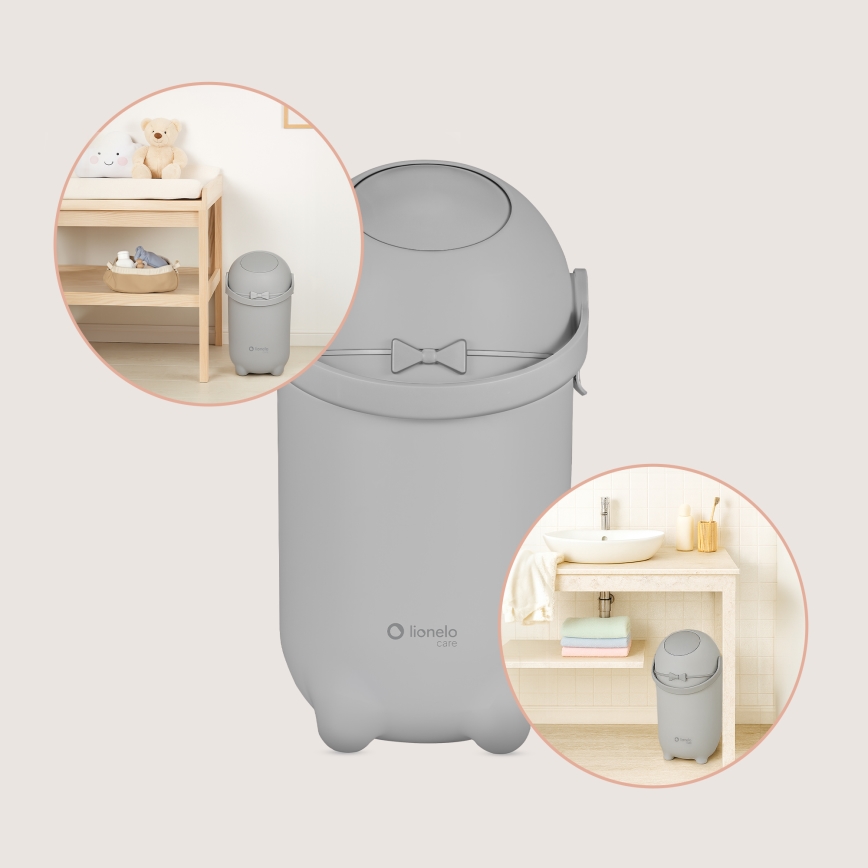 Lionelo - Koš na pleny PUREBIN 10 l Grey