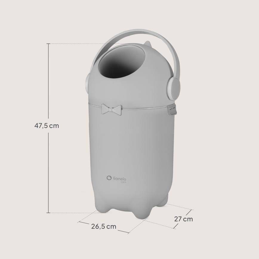 Lionelo - Koš na pleny PUREBIN 10 l Grey