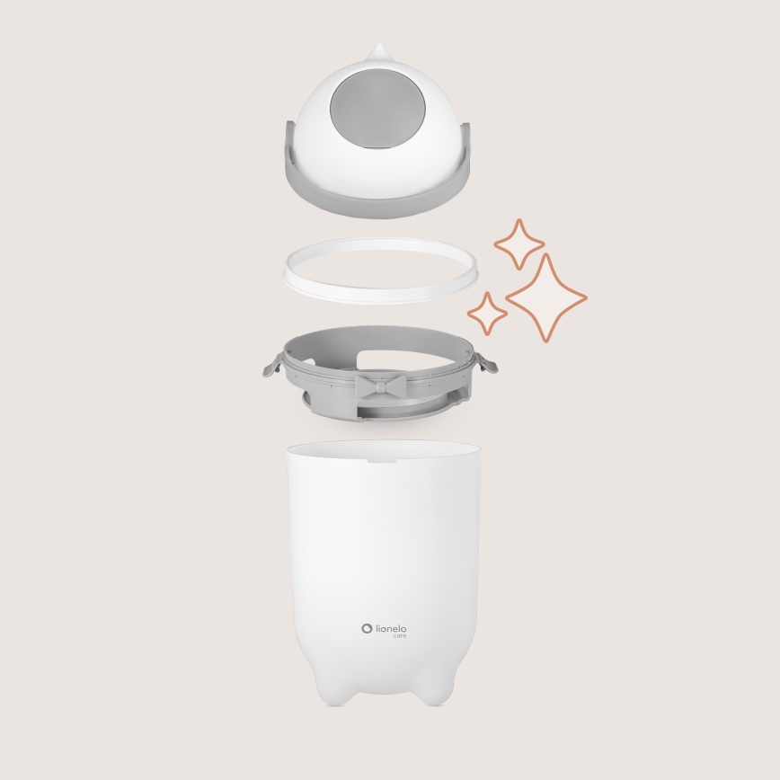 Lionelo - Koš na pleny PUREBIN 10 l White