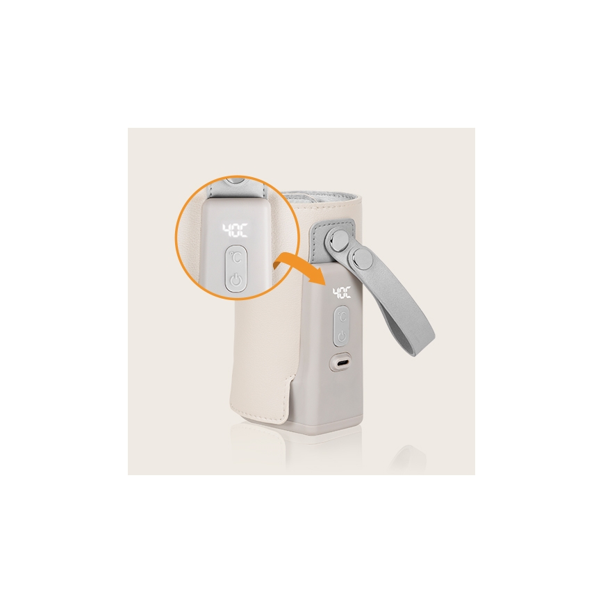 Lionelo - Nabíjecí ohřívač lahví THERMUP GO PLUS 10W/5V béžová
