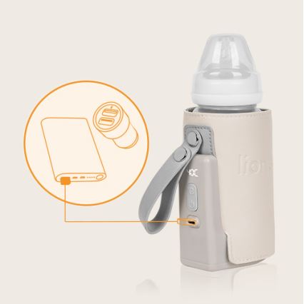 Lionelo - Nabíjecí ohřívač lahví THERMUP GO PLUS 10W/5V béžová