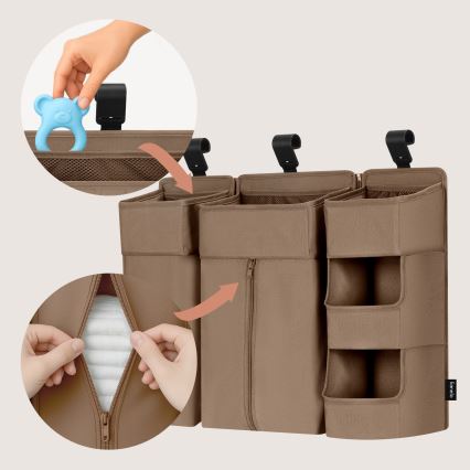 Lionelo - Organizér na postýlku 3v1 SIDEPOCKET Beige
