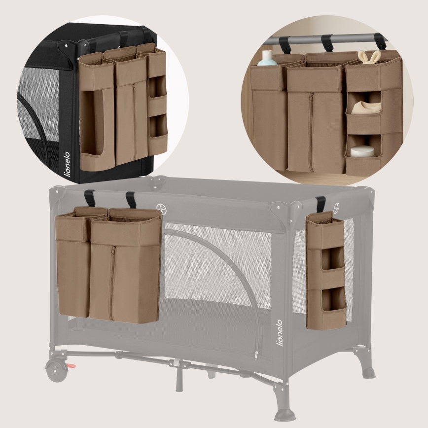 Lionelo - Organizér na postýlku 3v1 SIDEPOCKET Beige