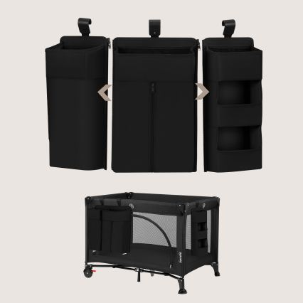Lionelo - Organizér na postýlku 3v1 SIDEPOCKET Black