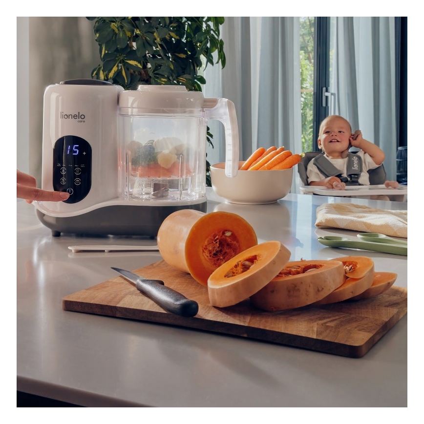 Lionelo - Parní vařič 5v1 BABYMENU 110W/230V bílá/šedá
