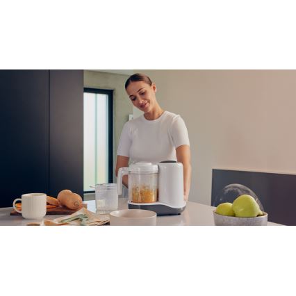 Lionelo - Parní vařič 5v1 BABYMENU 110W/230V bílá/šedá