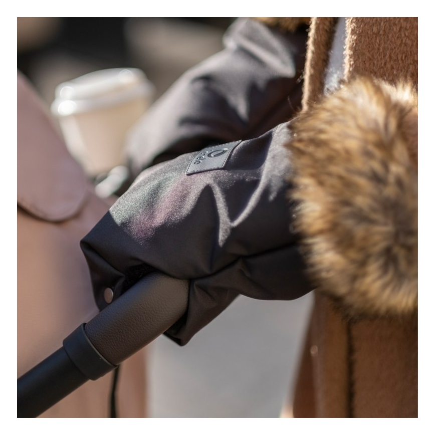 Lionelo - Rukávníky na kočárek HANDMUFF Black