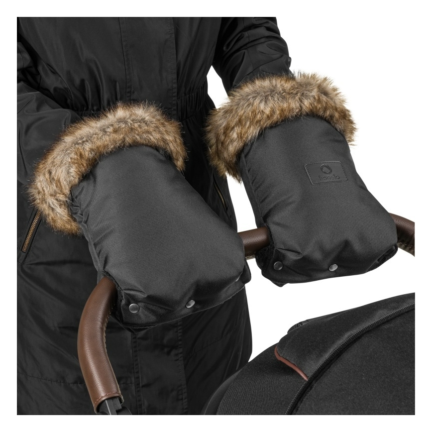Lionelo - Rukávníky na kočárek HANDMUFF Black
