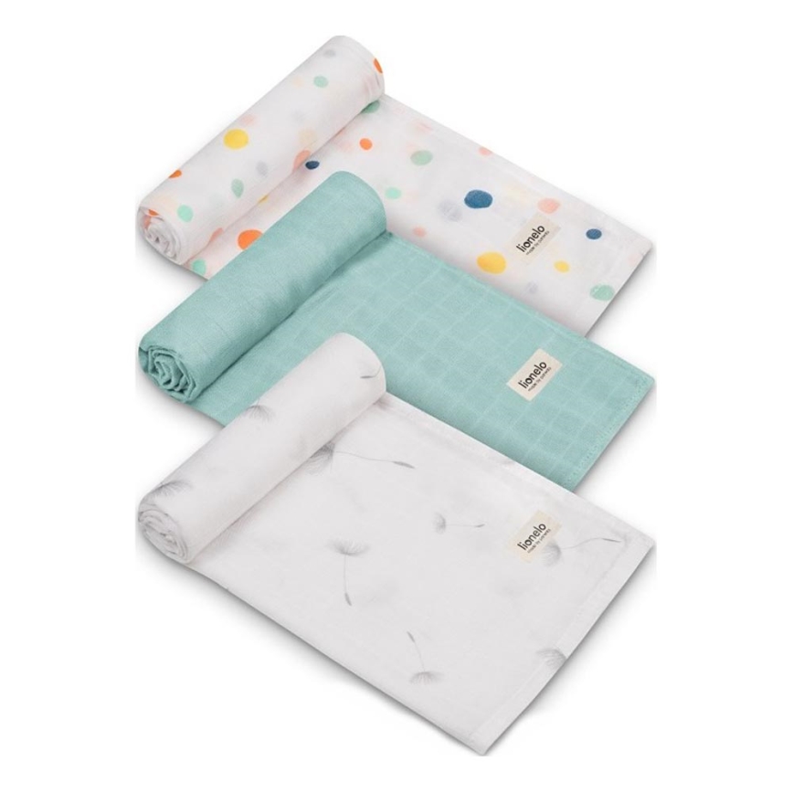 Lionelo - SADA 3x Bambusová plena BAMBOO SET 70x70 cm Dot