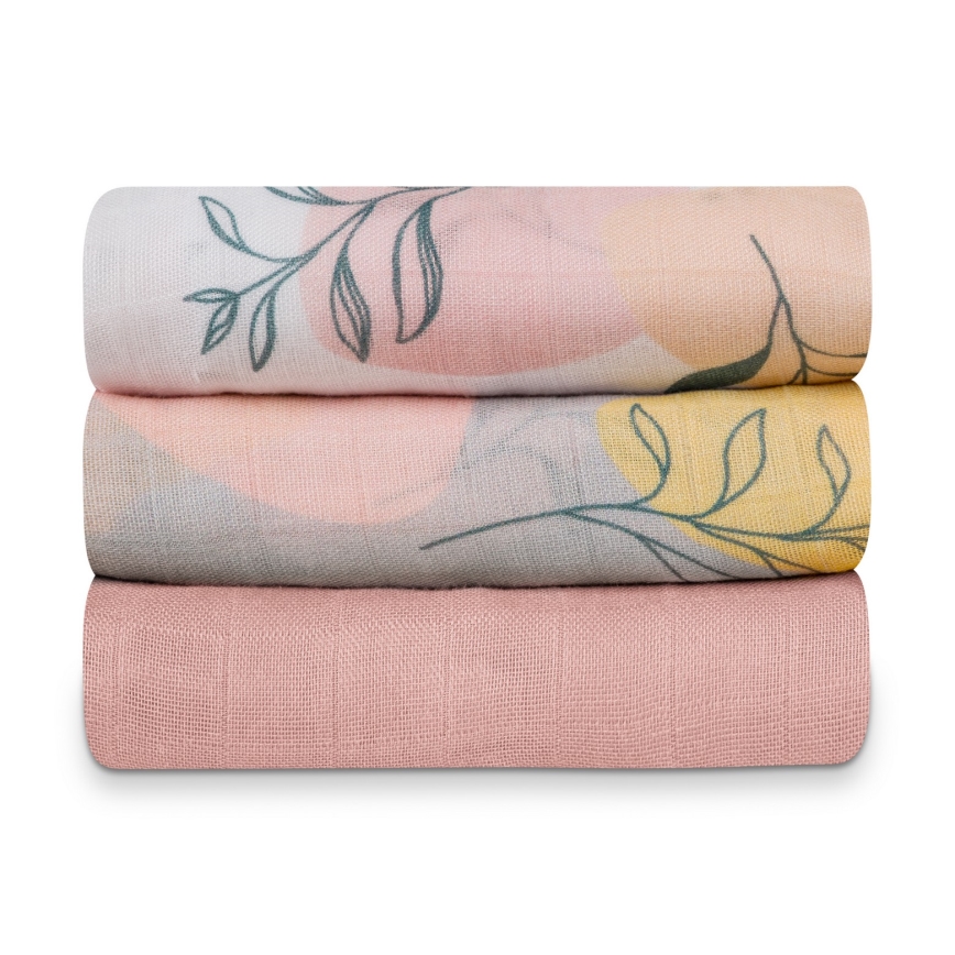 Lionelo - SADA 3x Bambusová plena BAMBOO SET 70x70 cm Leaf