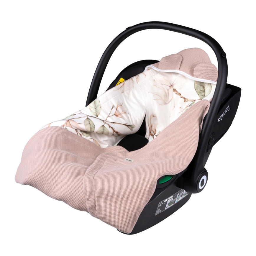 Lionelo - Zavinovačka do autosedačky TRAVEL SWADDLE 90x90 cm Beige Magnolia