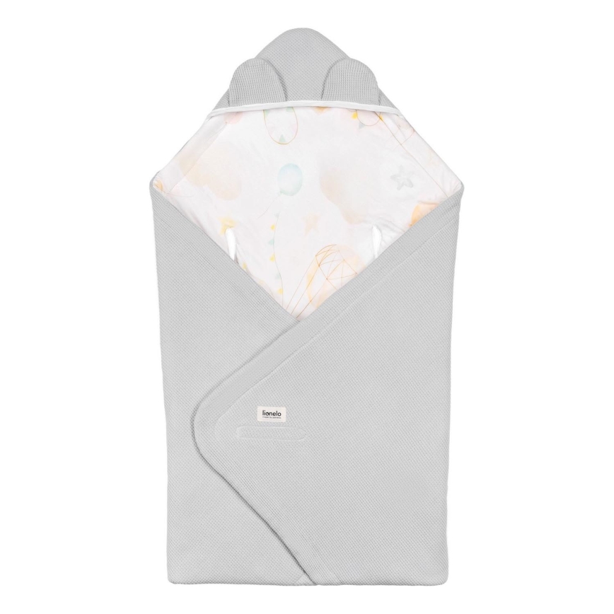 Lionelo - Zavinovačka do autosedačky TRAVEL SWADDLE 90x90 cm Grey Baloon