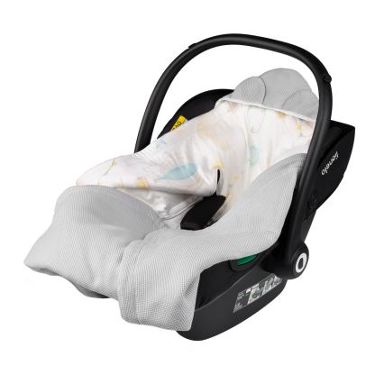 Lionelo - Zavinovačka do autosedačky TRAVEL SWADDLE 90x90 cm Grey Baloon