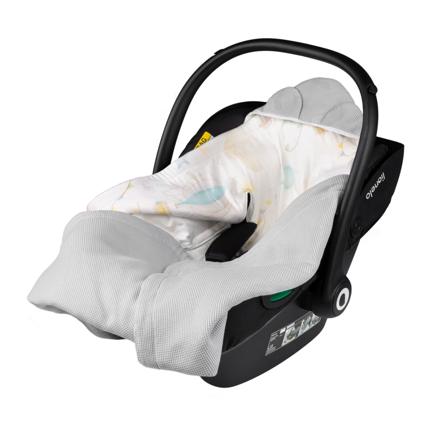 Lionelo - Zavinovačka do autosedačky TRAVEL SWADDLE 90x90 cm Grey Baloon
