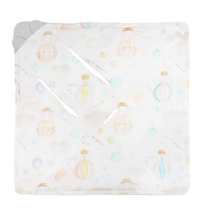Lionelo - Zavinovačka do autosedačky TRAVEL SWADDLE 90x90 cm Grey Baloon