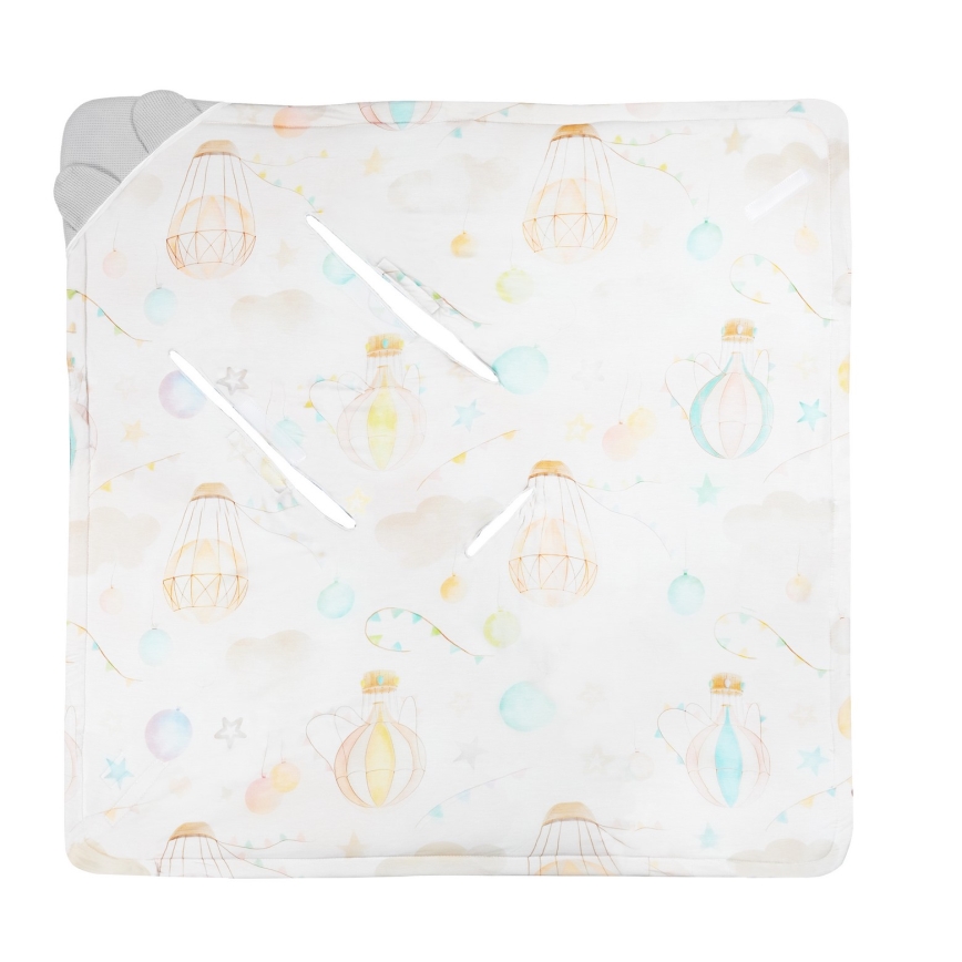 Lionelo - Zavinovačka do autosedačky TRAVEL SWADDLE 90x90 cm Grey Baloon