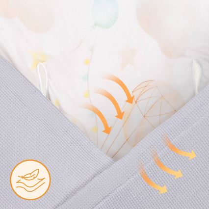 Lionelo - Zavinovačka do autosedačky TRAVEL SWADDLE 90x90 cm Grey Baloon