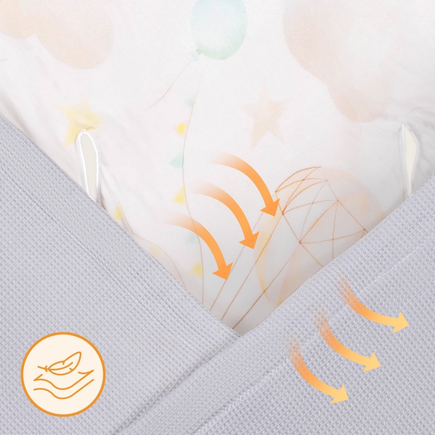 Lionelo - Zavinovačka do autosedačky TRAVEL SWADDLE 90x90 cm Grey Baloon