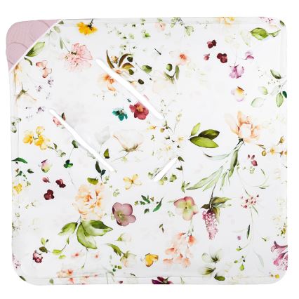 Lionelo - Zavinovačka do autosedačky TRAVEL SWADDLE 90x90 cm Pink Flower