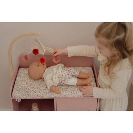 Little Dutch - Dřevěný přebalovací pult pro panenky Soft Flowers