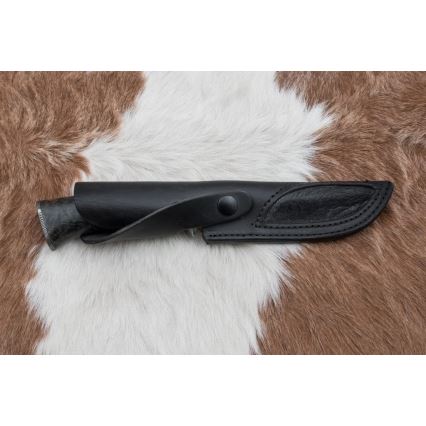 Lovecký damaškový nůž 13,8 cm bříza/velbloudí kost