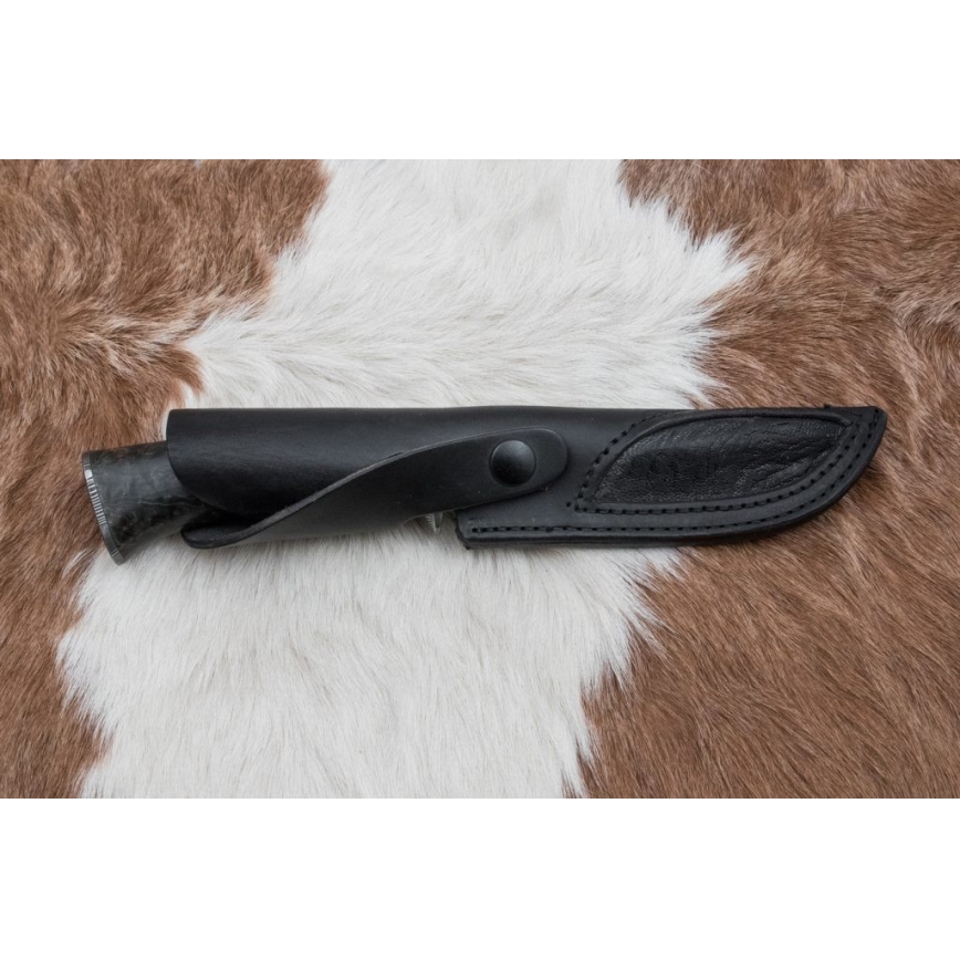 Lovecký damaškový nůž 13,8 cm bříza/velbloudí kost