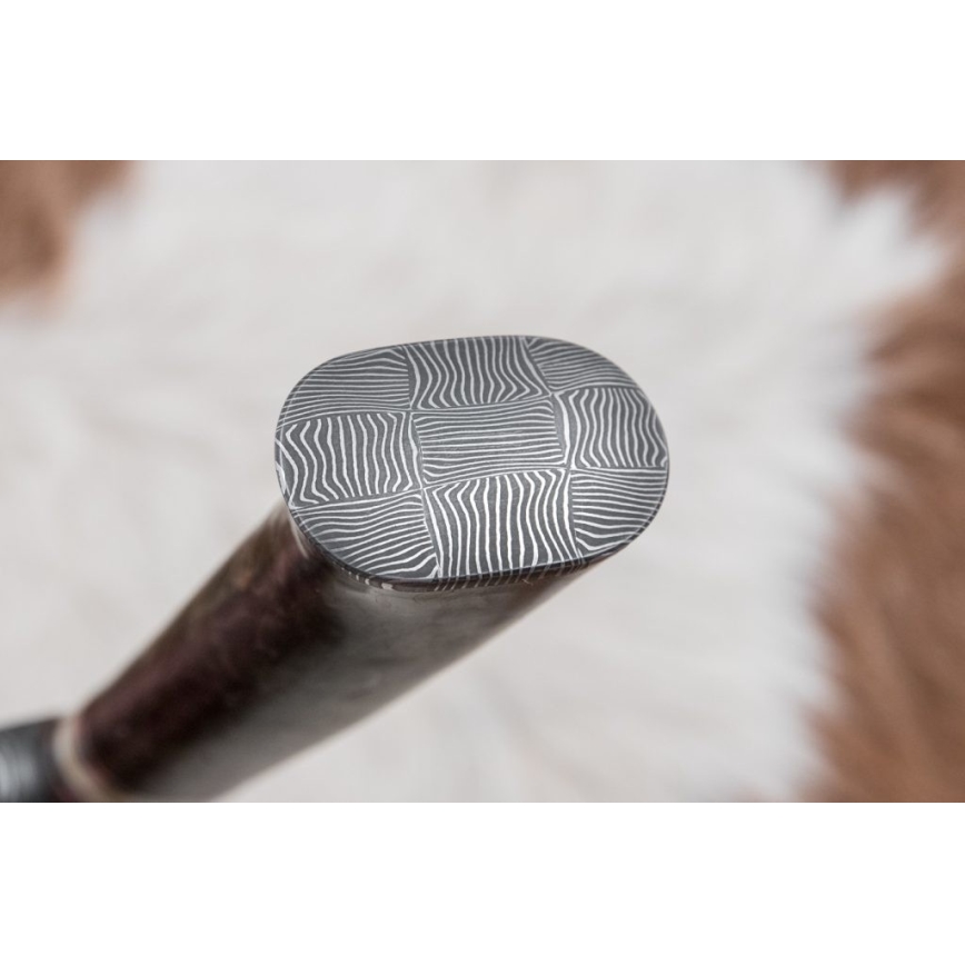 Lovecký damaškový nůž 13,8 cm bříza/velbloudí kost
