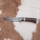 Lovecký damaškový nůž 13,8 cm ironwood/buvolí kost