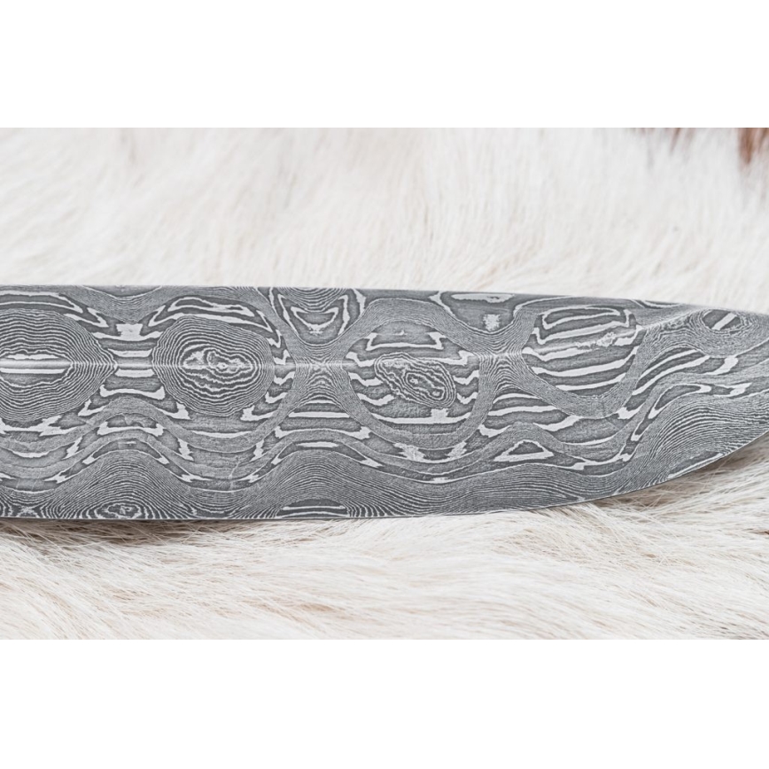 Lovecký damaškový nůž 13 cm topol/eben