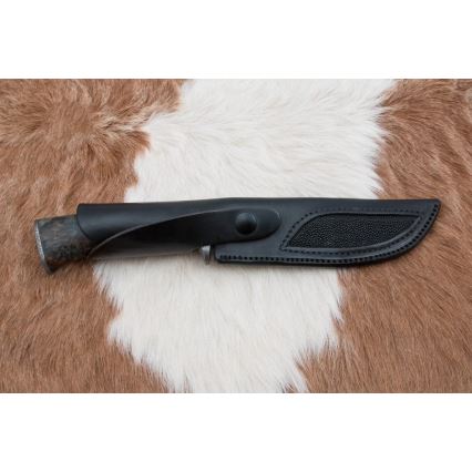 Lovecký damaškový nůž 14,5 cm olše/serpentinit