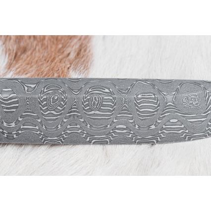 Lovecký damaškový nůž 14,5 cm olše/serpentinit