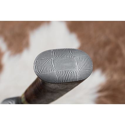 Lovecký damaškový nůž 14,5 cm olše/serpentinit