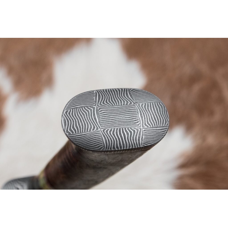 Lovecký damaškový nůž 14,5 cm olše/serpentinit