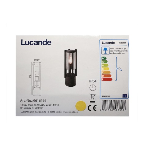 Lucande - Venkovní lampa BRIENNE 1xE27/15W/230V IP54