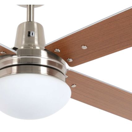 Lucci Air 210334 - Stropní ventilátor AIRFUSION QUEST 1xE27/60W/230V dřevo/matný chrom + dálkové ovládání