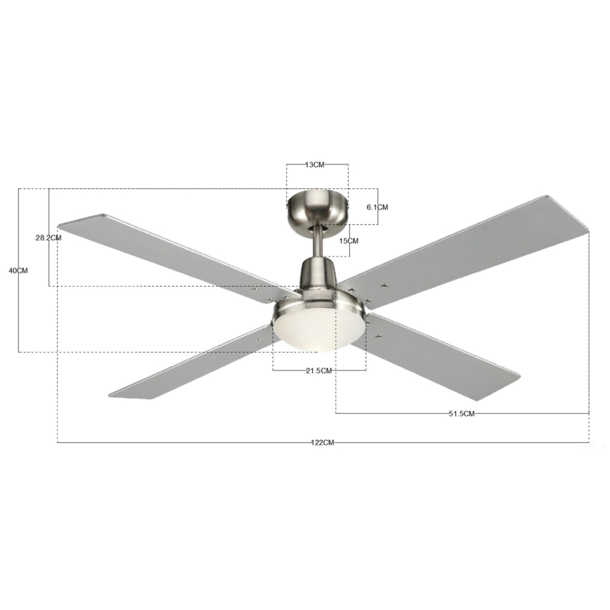Lucci Air 210334 - Stropní ventilátor AIRFUSION QUEST 1xE27/60W/230V dřevo/matný chrom + dálkové ovládání