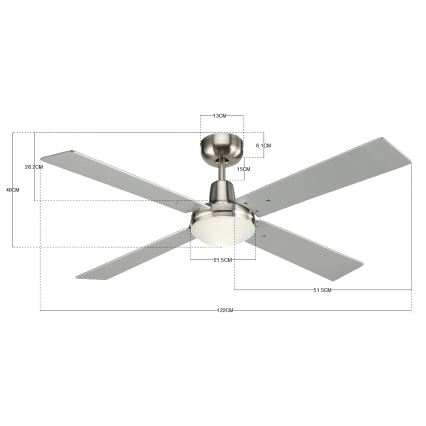 Lucci Air 210334 - Stropní ventilátor AIRFUSION QUEST 1xE27/60W/230V dřevo/matný chrom + dálkové ovládání