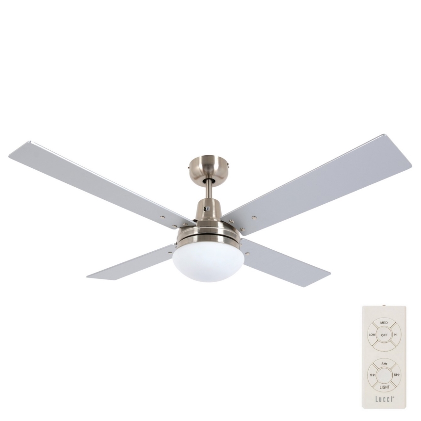 Lucci Air 210334 - Stropní ventilátor AIRFUSION QUEST 1xE27/60W/230V dřevo/matný chrom + dálkové ovládání