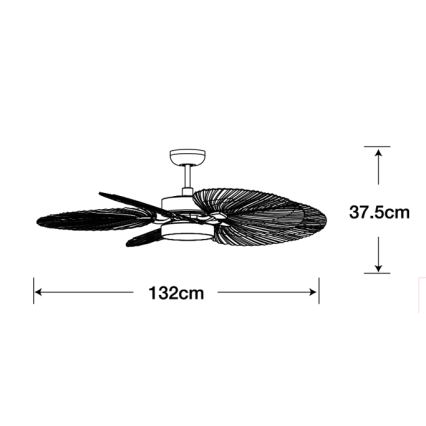 Lucci Air 210655 - LED Stropní ventilátor BALI 1xGX53/18W/230V hnědá + dálkové ovládání